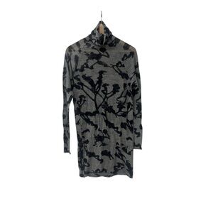 Pas De Calais Grey Black Wool Sheer Turtleneck Top 36